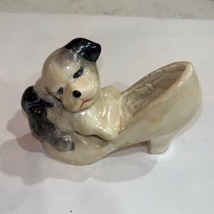 Ceramic Dog vintage dog shoe 3 inches